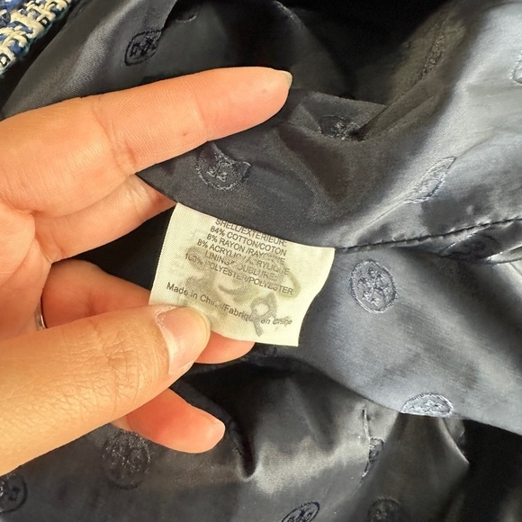 Tory Burch Women’s Sleeveless Tweed Stripes Sheath Dress Blue Sz 2 - Picture 12 of 12